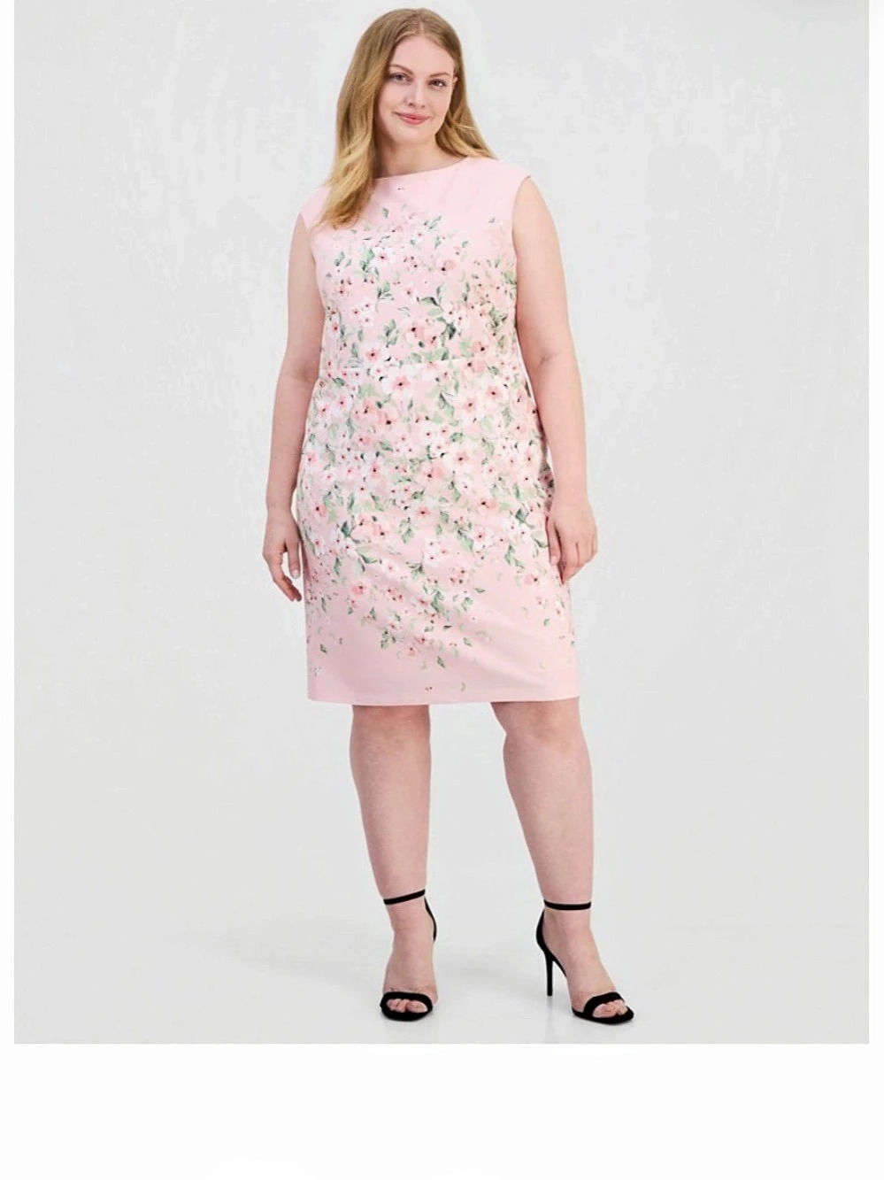 Kasper Plus Size Floral Sleeveless Sheath Dress